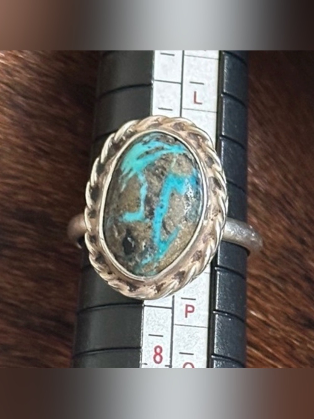 Native American Sterling Silver and Royston Turquoise Ring